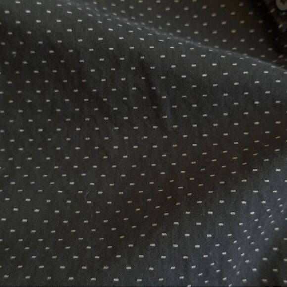 Denim & Flower Men's Black Short Sleeve Shirt w/ White Dots 100% Cotton - Picture 4 of 5